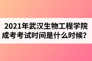 2021年武漢生物工程學(xué)院成人高考考試時間是什么時候？