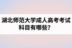 湖北師范大學(xué)成人高考考試科目有哪些？