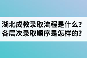 湖北成人教育錄取流程是什么？各層次錄取順序是怎樣的？