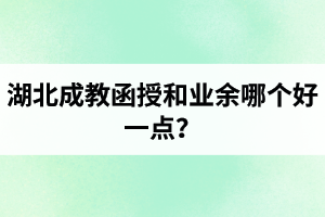 湖北成教函授和業(yè)余哪個(gè)好一點(diǎn)？