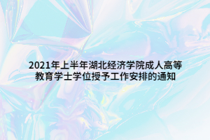 2021年上半年湖北經(jīng)濟(jì)學(xué)院成人高等教育學(xué)士學(xué)位授予工作安排的通知