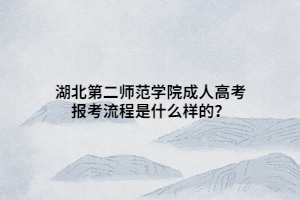湖北第二師范學(xué)院成人高考報(bào)考流程是什么樣的?