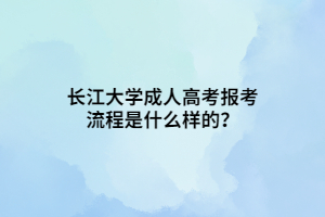 長江大學(xué)成人高考報考流程是什么樣的？