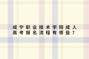 咸寧職業(yè)技術(shù)學(xué)院成人高考報名流程有哪些？