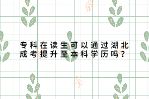 ?？圃谧x生可以通過湖北成考提升至本科學歷嗎？