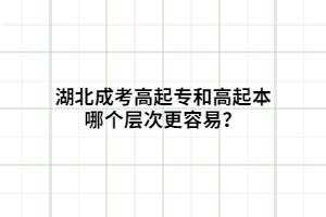 湖北成考高起專和高起本哪個(gè)層次更容易？