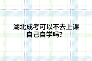 湖北成考可以不去上課 自己自學嗎？