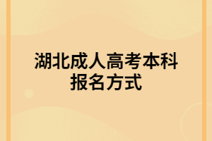 湖北成人高考本科報名方式