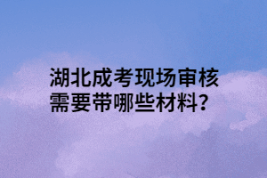 湖北成考現(xiàn)場審核需要帶哪些材料？