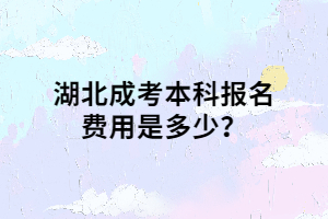 湖北成考本科報(bào)名費(fèi)用是多少？