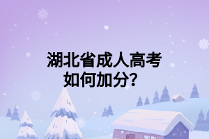 湖北省成人高考如何加分？