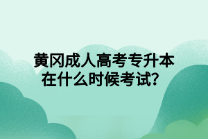 黃岡成人高考專升本在什么時候考試？