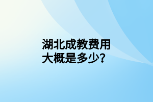湖北成教費(fèi)用大概是多少？