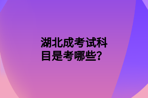 湖北成考試科目是考哪些？