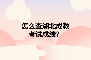怎么查湖北成教考試成績(jī)？