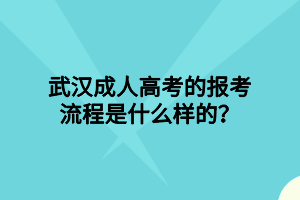 武漢成人高考的報考流程是什么樣的？