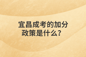 宜昌成考的加分政策是什么？