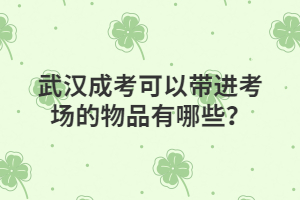 武漢成考可以帶進(jìn)考場(chǎng)的物品有哪些？