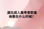 湖北成人高考錄取查詢是在什么時候？