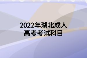 2022年湖北成人高考考試科目