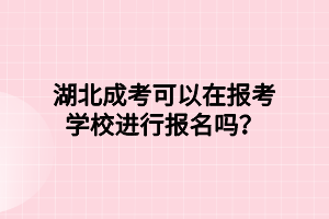 湖北成考可以在報考學校進行報名嗎？