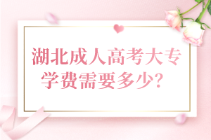湖北成人高考大專學(xué)費(fèi)需要多少？