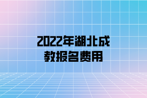 2022年湖北成教報名費用