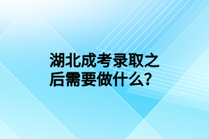 湖北成考錄取之后需要做什么？
