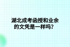 湖北成考函授和業(yè)余的文憑是一樣嗎？