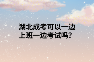 湖北成考可以一邊上班一邊考試嗎？