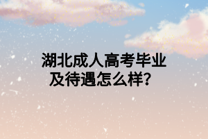 湖北成人高考畢業(yè)及待遇怎么樣？