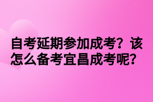 自考延期參加成考？該怎么備考宜昌成考呢？