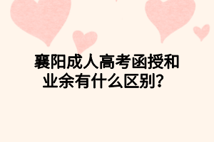 襄陽(yáng)成人高考函授和業(yè)余有什么區(qū)別？