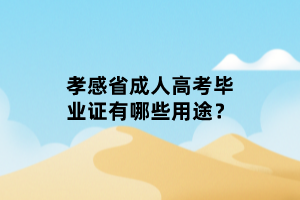 孝感省成人高考畢業(yè)證有哪些用途？