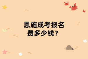 恩施成考報名費多少錢？