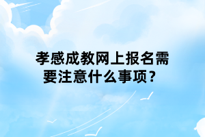 孝感成教網(wǎng)上報名需要注意什么事項？
