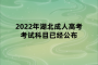 2022年湖北成人高考考試安排已公布
