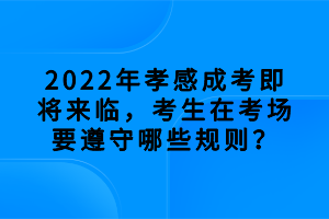 2022年孝感成考即將來臨，考生在考場要遵守哪些規(guī)則？