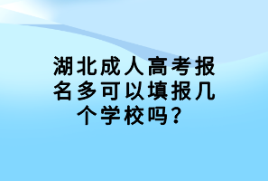湖北成人高考報(bào)名多可以填報(bào)幾個(gè)學(xué)校嗎？