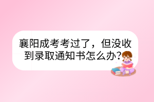 襄陽成考考過了，但沒收到錄取通知書怎么辦？