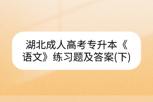 湖北成人高考專升本《語文》練習(xí)題及答案(下)