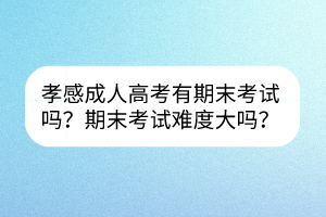 孝感成人高考有期末考試嗎？期末考試難度大嗎？