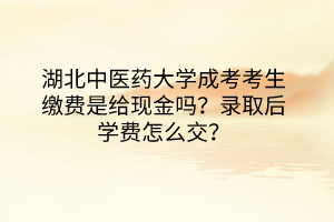 湖北中醫(yī)藥大學(xué)成考考生繳費(fèi)是給現(xiàn)金嗎？錄取后學(xué)費(fèi)怎么交？