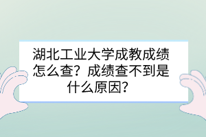 湖北工業(yè)大學(xué)成教成績怎么查？成績查不到是什么原因？