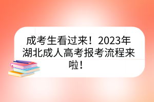 成考生看過(guò)來(lái)！2023年湖北成人高考報(bào)考流程來(lái)啦！