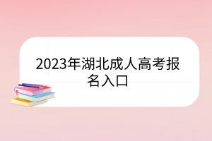 2023年湖北成人高考報(bào)名入口