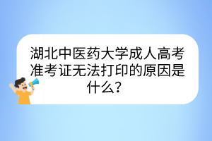 湖北中醫(yī)藥大學成人高考準考證無法打印的原因是什么？