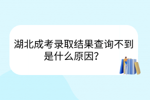 湖北成考錄取結(jié)果查詢不到是什么原因？