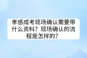 孝感成考現(xiàn)場(chǎng)確認(rèn)需要帶什么資料？現(xiàn)場(chǎng)確認(rèn)的流程是怎樣的？