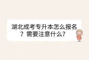 湖北成考專升本怎么報(bào)名？需要注意什么？